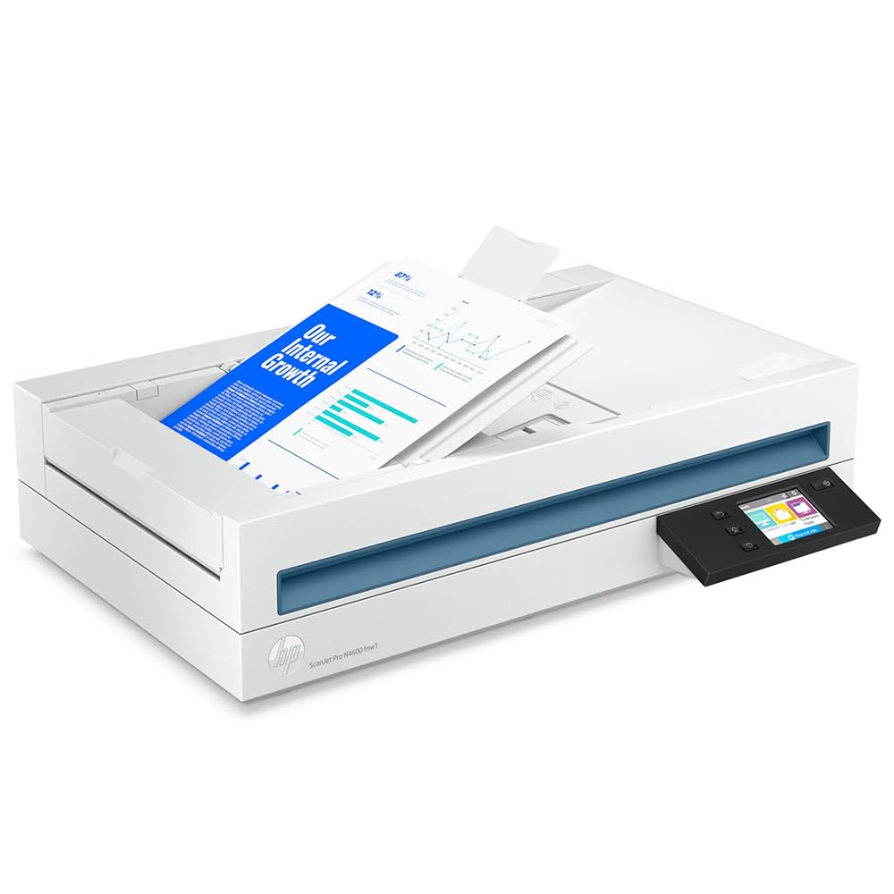 HP Scanjet Pro N4600 fnw1 de document scanner CIS Duplex 216x5362mm 600dpix1200dpi 40ppm ADF 100sheets 6000scans LAN Wi-Fi