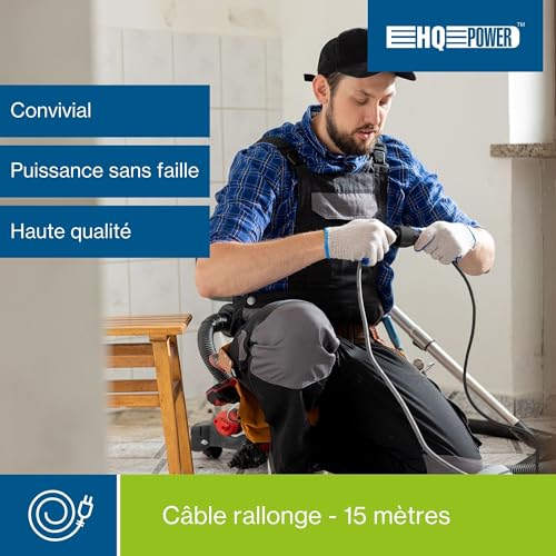 Rallonge secteur tripolaire noire 2,5 mm2 - 15,0 m