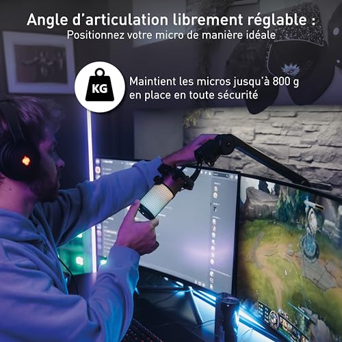 CHERRY Bras de microphone MA 6.0 UNI USB avec hub intégré