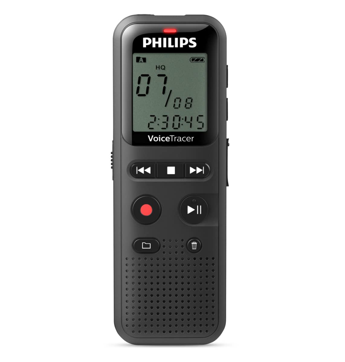 PHILIPS Dictaphone VoiceTracer DVT1160 : Optimisé pour les notes 8Go, Mono, Noir