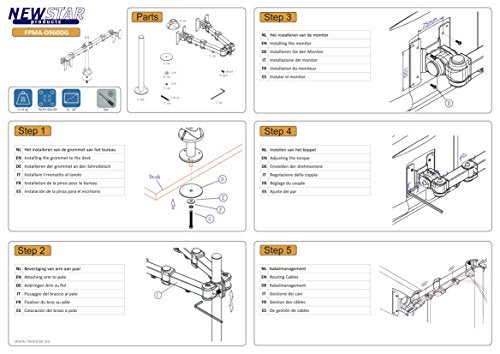 NEOMOUNTS FPMA-D960DG Support décran à fixer 10-27p