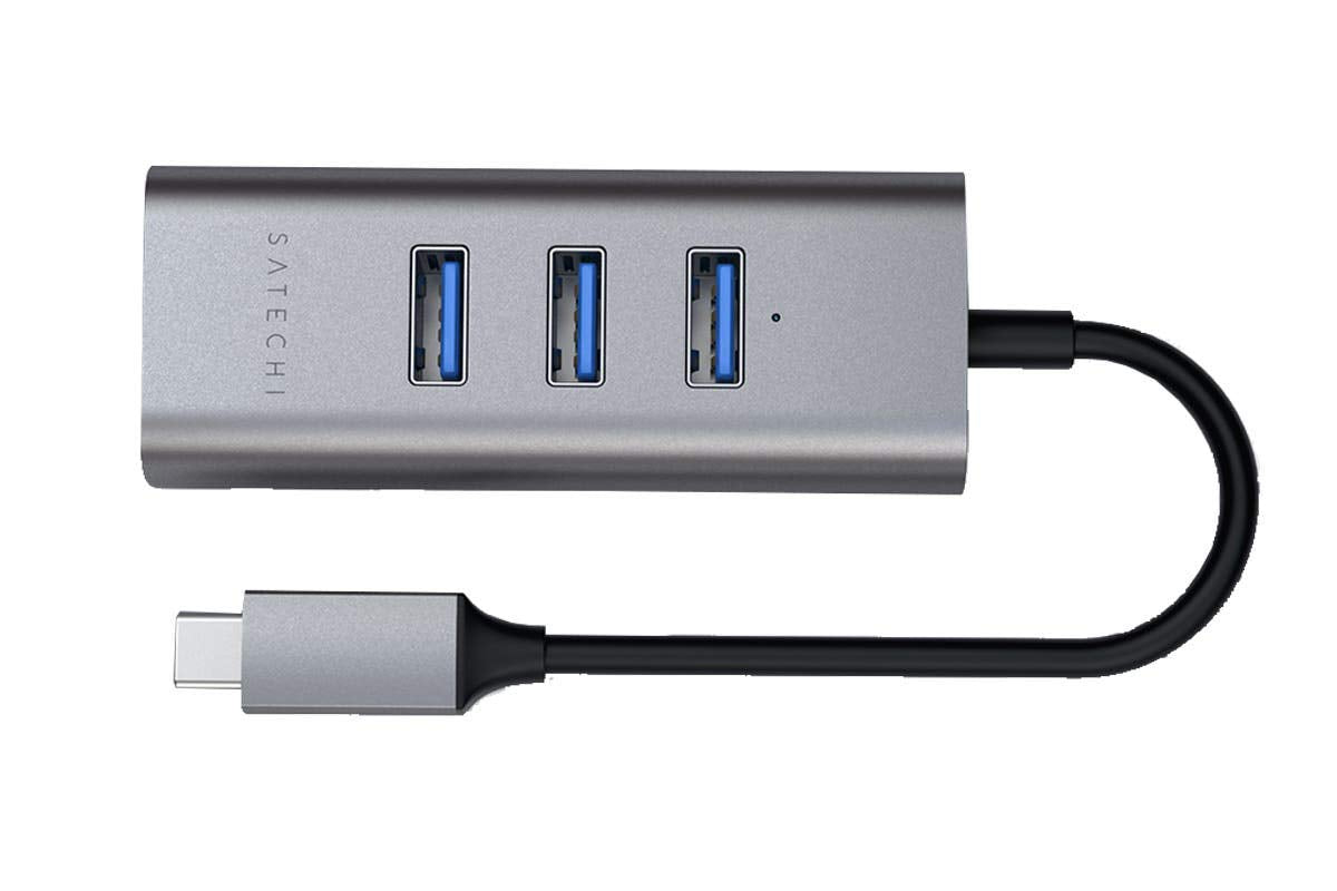 SATECHI Hub TypeC 3xUSB Ethernet Sp.Gray