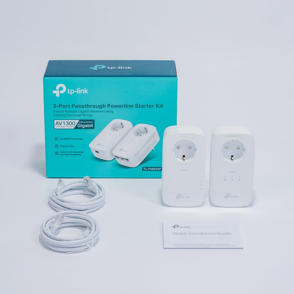 TP-Link TL-PA8033P KIT Adaptateur réseau CPL 1300 Mbit/s Ethernet/LAN Blanc 2 piece(s)