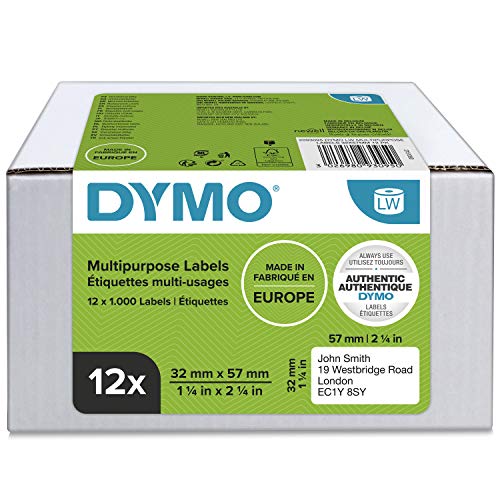 DYMO Etiquettes LabelWriter 12 x 1000 étiquettes