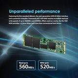 TRANSCEND 512Go SSD Interne M.2 2280 SATA3 puce TLC Parfait pour Ultrabook