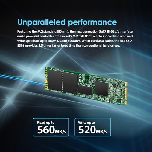 TRANSCEND 512Go SSD Interne M.2 2280 SATA3 puce TLC Parfait pour Ultrabook