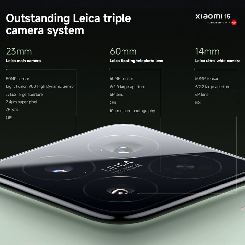 "Xiaomi 15 16,1 cm (6,36"") Double SIM 5G 12 Go 256 Go 5240 mAh Noir"