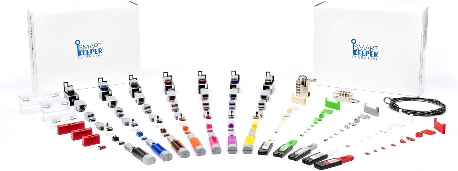SMARTKEEPER / 4x Bloqueurs Micro USB Type-B avec 1x Clé Mini