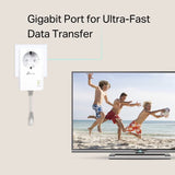TP-LINK AV1000 Passthrough Powerline KIT Broadcom 1 Gigabit Port