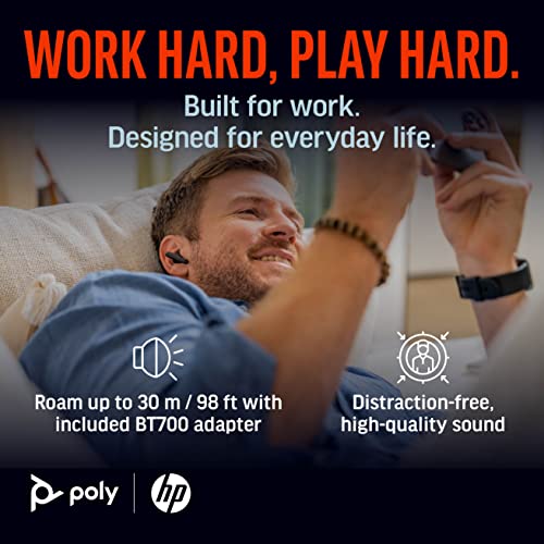 HP Poly Voyager Free 60 UC Carbon Black Earbuds +BT700 USB-C Adapter +Basic Charge Case Casque Sans fil Ecouteurs Appels/Musique USB Type-C Bluetooth