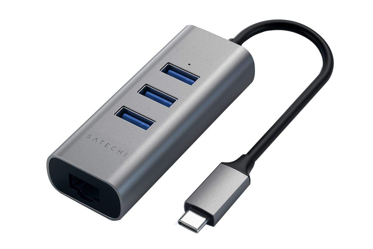 SATECHI Hub TypeC 3xUSB Ethernet Sp.Gray
