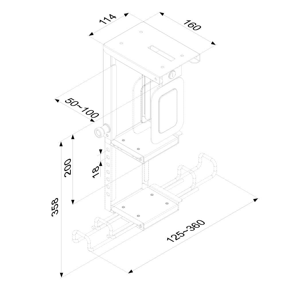 NEOMOUNTS CPU-D075BLACK/LK Support pour ordinateur - verrouillable - max 10 kg - universel