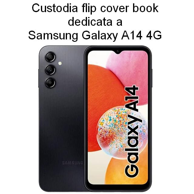 Étui à Rabat Similicuir pour Samsung Galaxy A14 4G/5G - Noir (En vrac)
