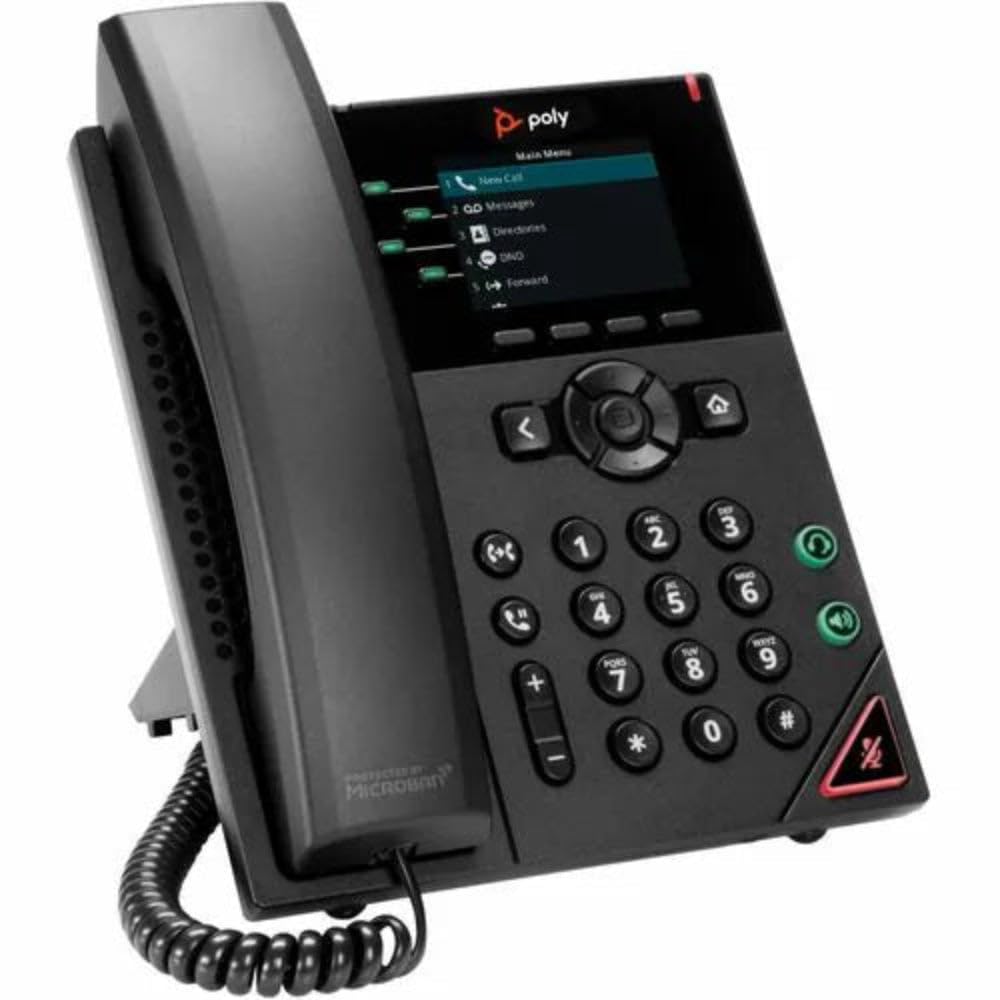 HP Poly VVX 250 4-Line IP Phone and PoE-enabled téléphone fixe Noir LCD