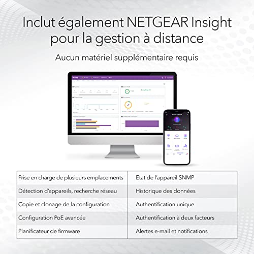 NETGEAR GS108T Switch 8 ports Gigabit manageable Niv.2