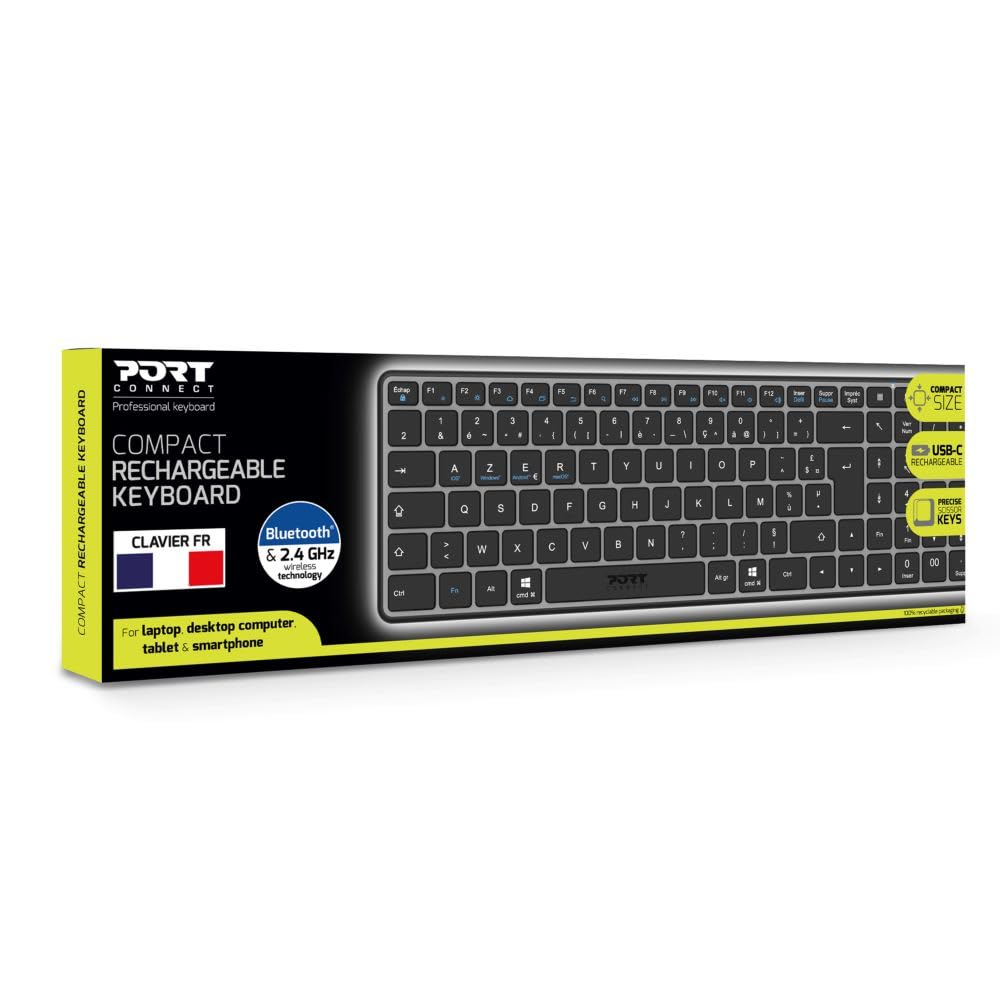 PORT DESIGNS Keyboard Compact Pro Rechargeable Bluetooth (FR)