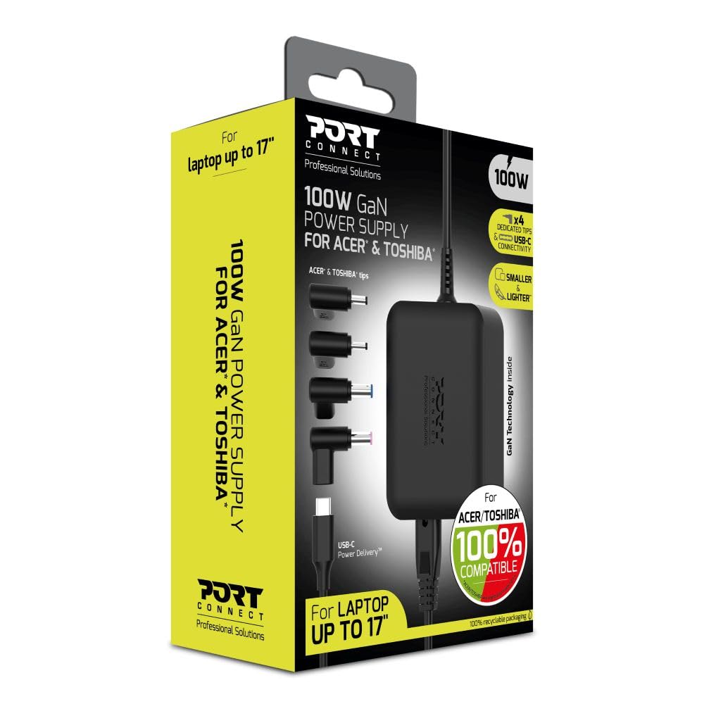 PORT DESIGNS Power Supply GaN 65W - ACER/TOSHIBA - EU