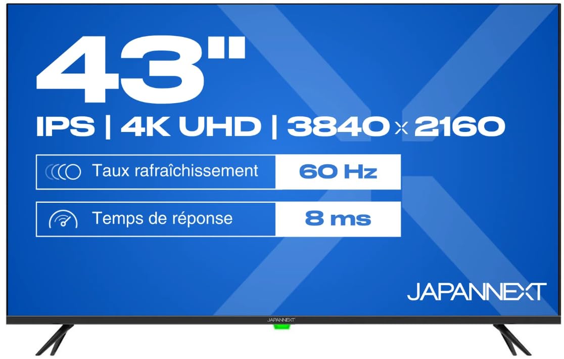 JAPANNEXT JNIPS430UHD60F  Ecran LED 43 UHD (3840x2160) à 60Hz  IPS  250 cd/m