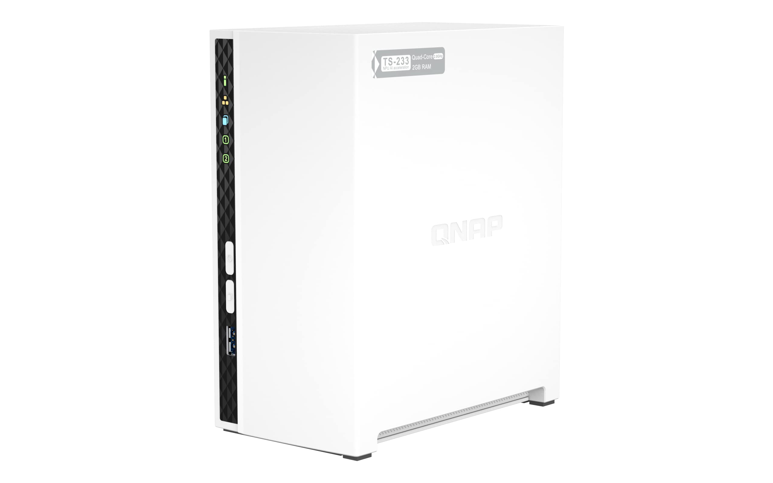QNAP TS-233 2 bay ARM 2.0GHz Quad core 2xSATA 6Gb/s 2Go RAM on-board 1xGbE 1xUSB3.2 Gen1 and 2xUSB2.0