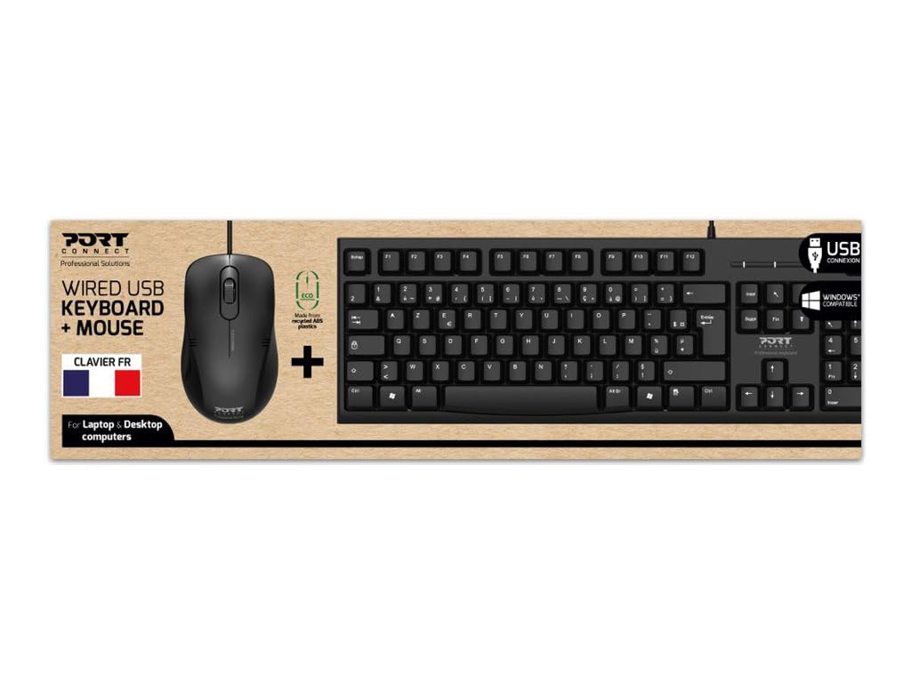 PORT DESIGNS pack keyboard + mouse BUDGET - WIRED - FR