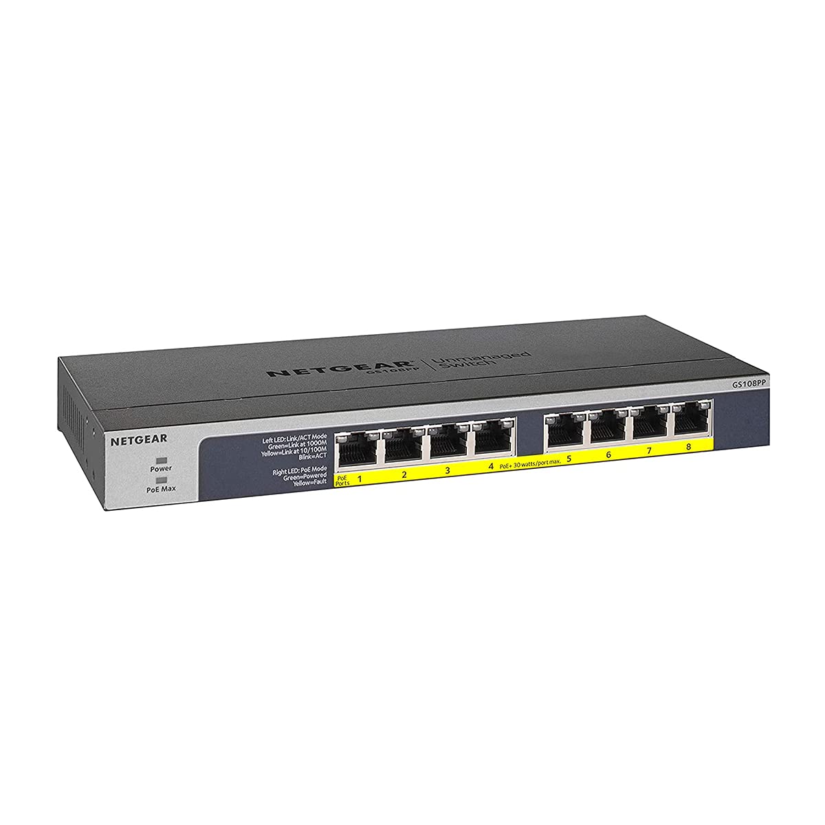 NETGEAR GS108PP Switch 8 ports PoE+ 10/100/1000