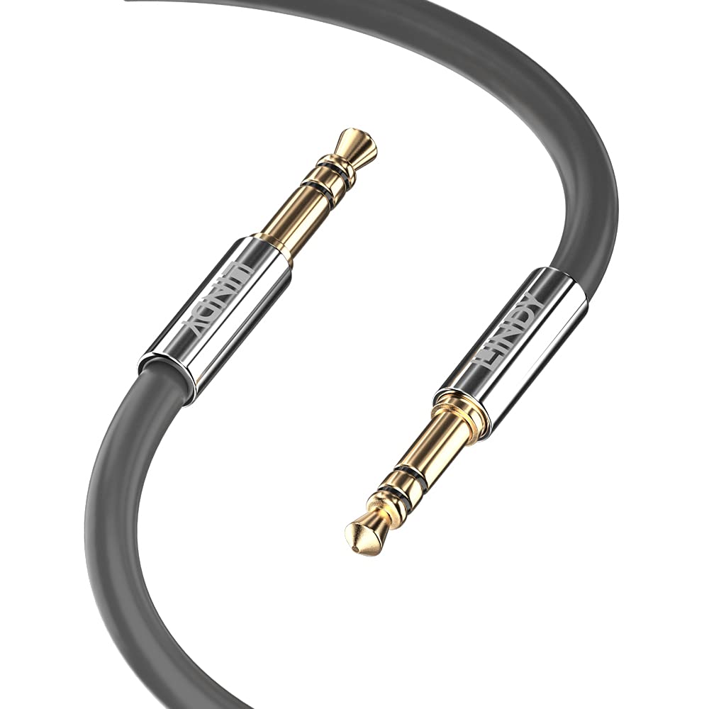 LINDY Cromo Line Audio Cable Stereo 3.5mm-3.5mm M-M 0.5m anthrazit
