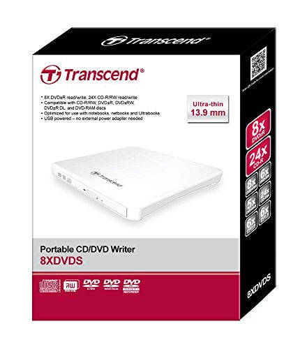 Lecteur/Graveur DVD Externe TRANSCEND TS8XDVDS 8x USB Blanc