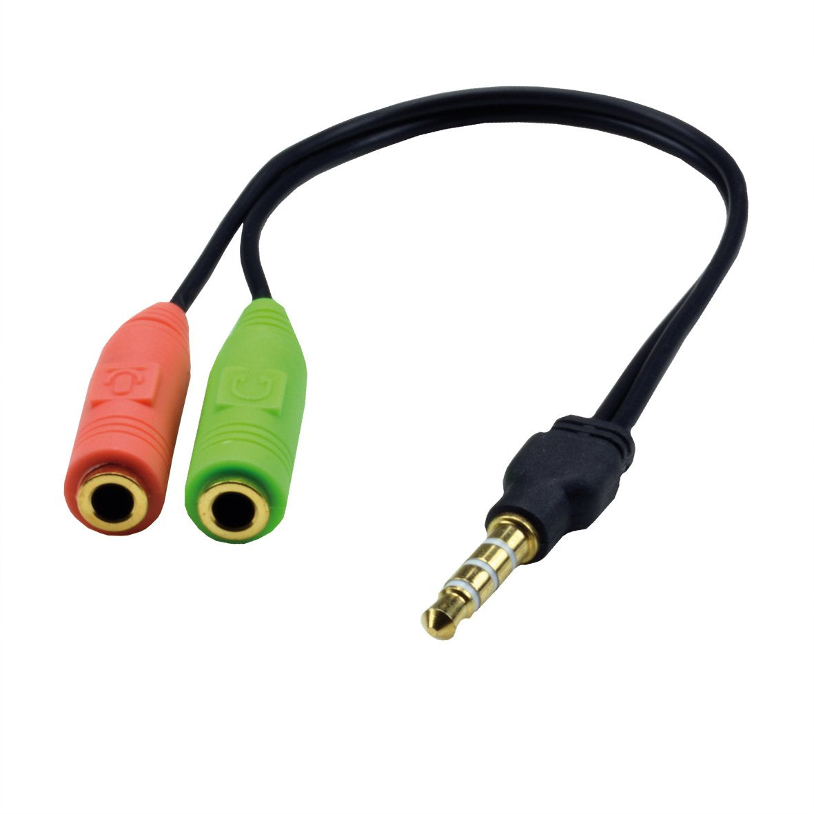 MCL Adaptateur audio jack 3.5mm 4 contacts pour micro et casque - 20cm