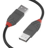 LINDY 0.5m USB 2.0 Type A Cable Anthra Line USB Type A Male to Male