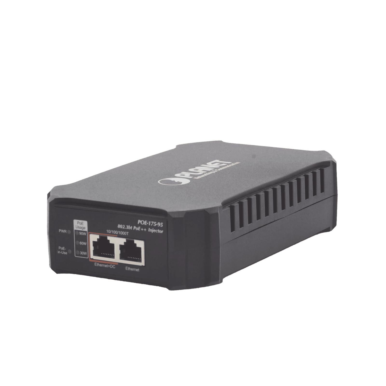 PLANET POE-175-95 séparateur voix-données Noir Connexion Ethernet, supportant l'alimentation via ce port (PoE)