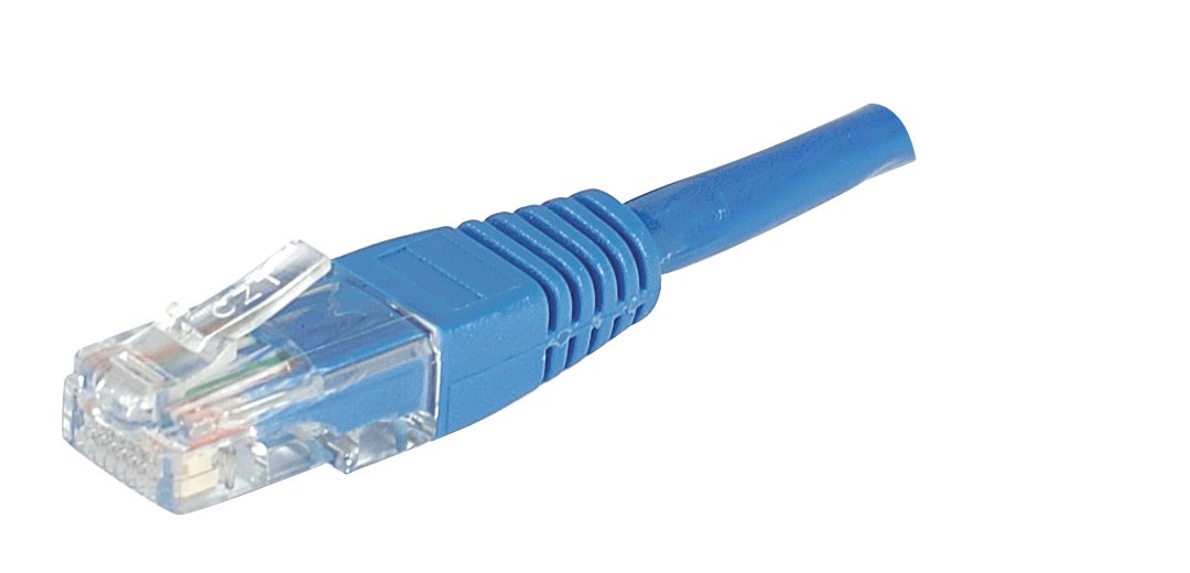 Cordon RJ45 catégorie 5e U/UTP bleu CCA - 0,3 m