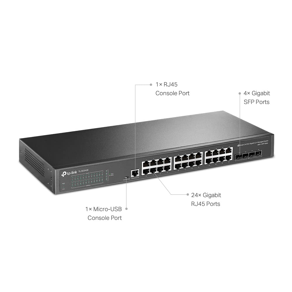 TP-Link JetStream TL-SG3428 commutateur réseau Géré L2/L3 Gigabit Ethernet (10/100/1000) 1U Noir