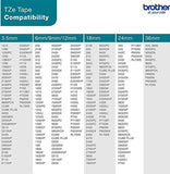 BROTHER P-TOUCH TZE-741 noir sur vert 18mm