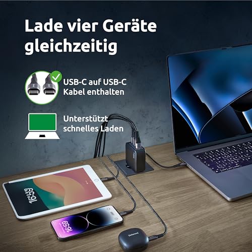 CHARGEUR SECTEUR USB TYPE C 140 W AVEC CORDON 2,0 M