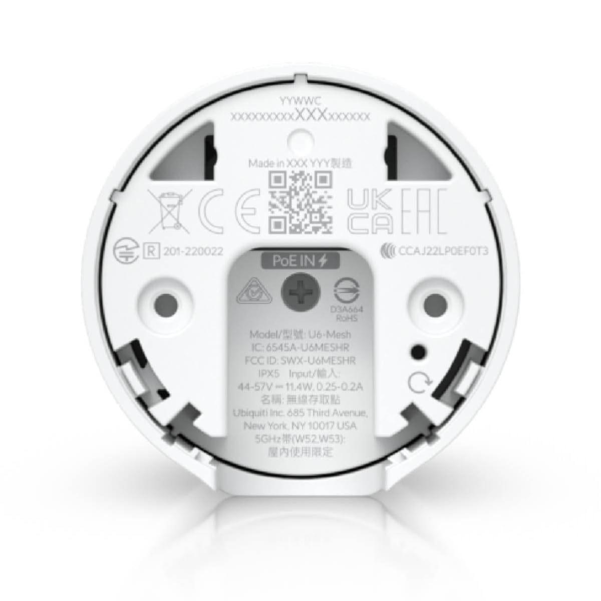 Ubiquiti Networks U6-Mesh 4800 Mbit/s Blanc Connexion Ethernet, supportant l'alimentation via ce port (PoE)