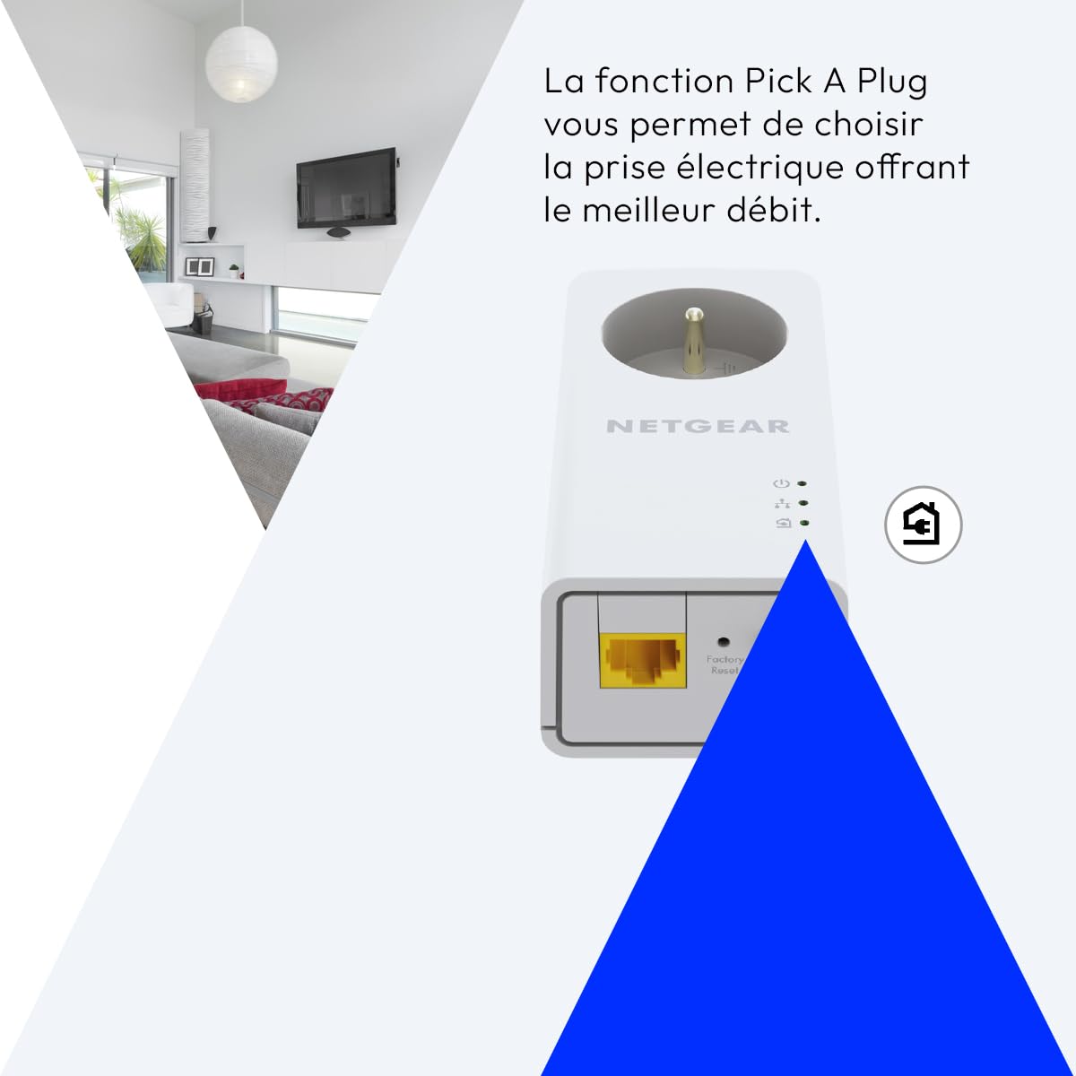 NETGEAR Pack de 2 CPL Gigabit 1000Mbps avec Prise filtree