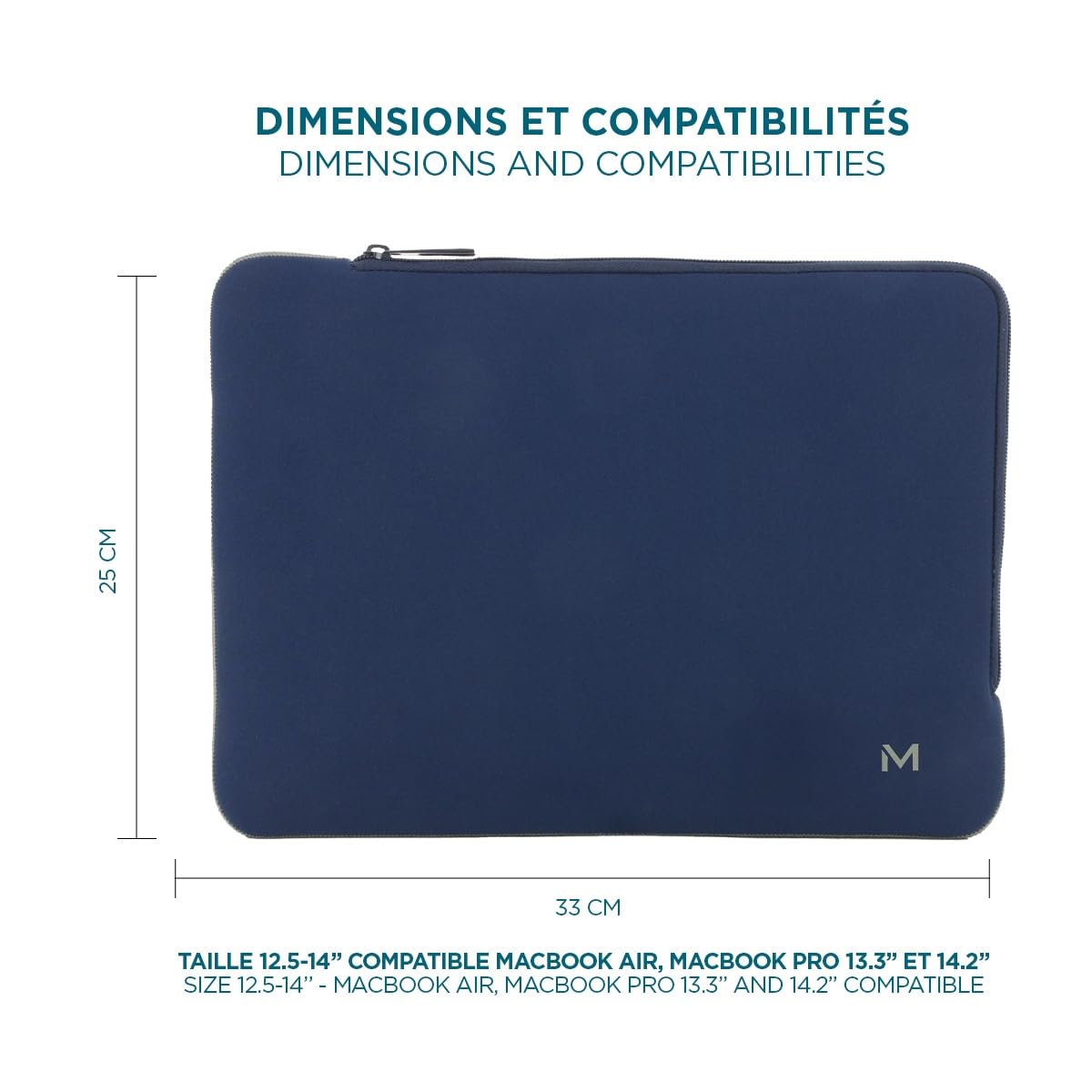 Skin Sleeve 12.5-14''-Navy Blue and Grey