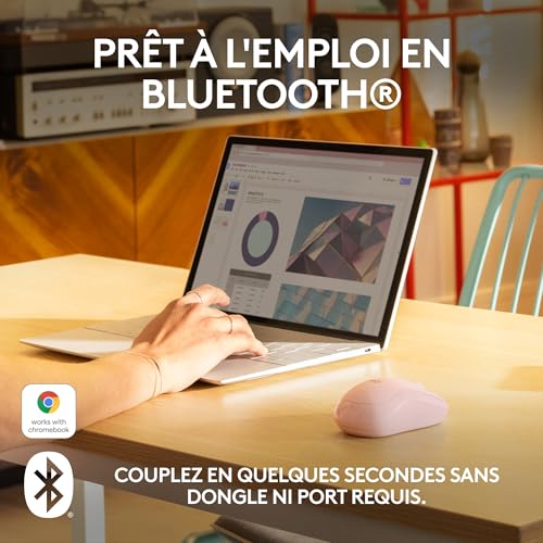 LOGITECH M240 Silent Mouse right and left-handed optical 3 buttons wireless Bluetooth rose