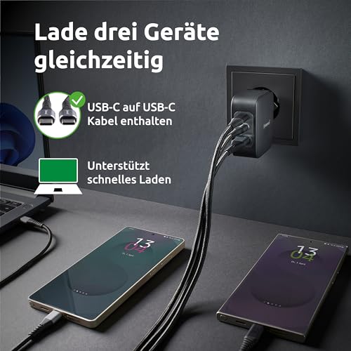 CHARGEUR SECTEUR USB TYPE C 100 W AVEC CORDON 2,0 M