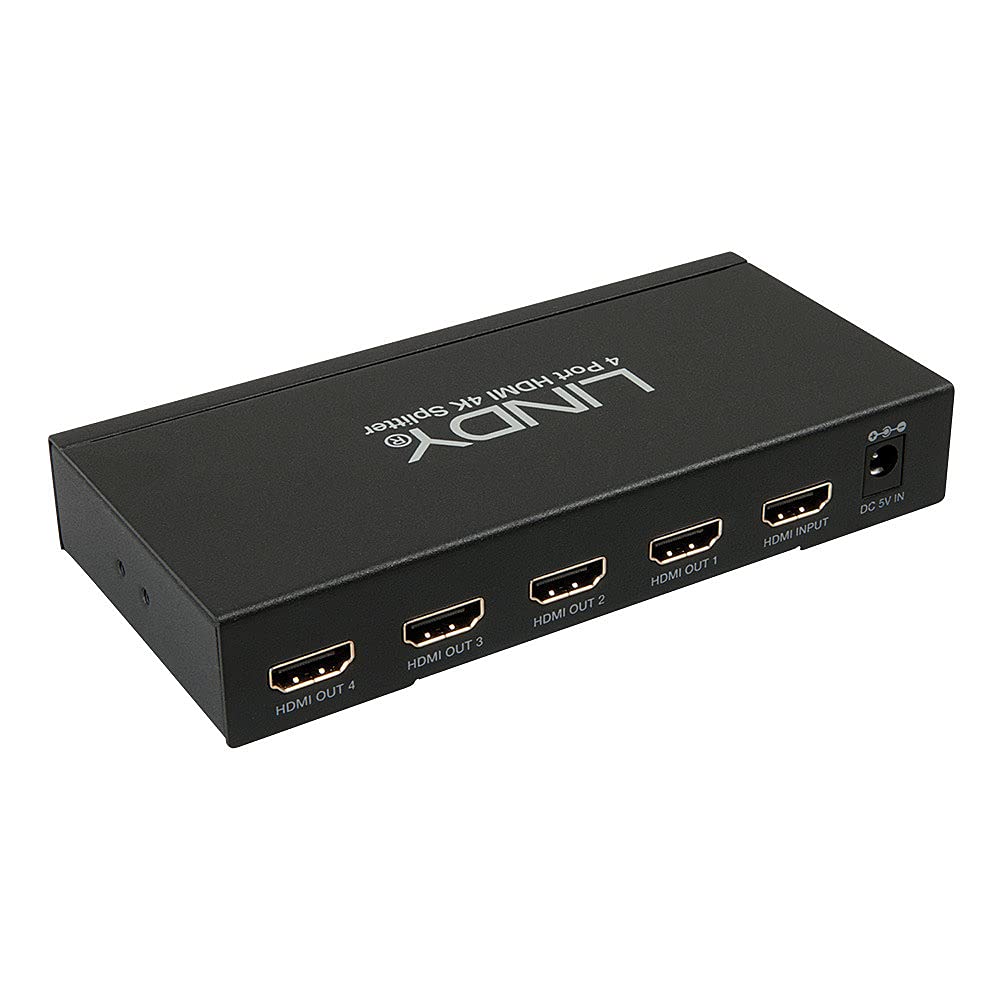 LINDY HDMI 4K Splitter 4 Port 3D 2160p30 HDTV up to 1080p und 4K 36/12 Bit HDCP 1.4