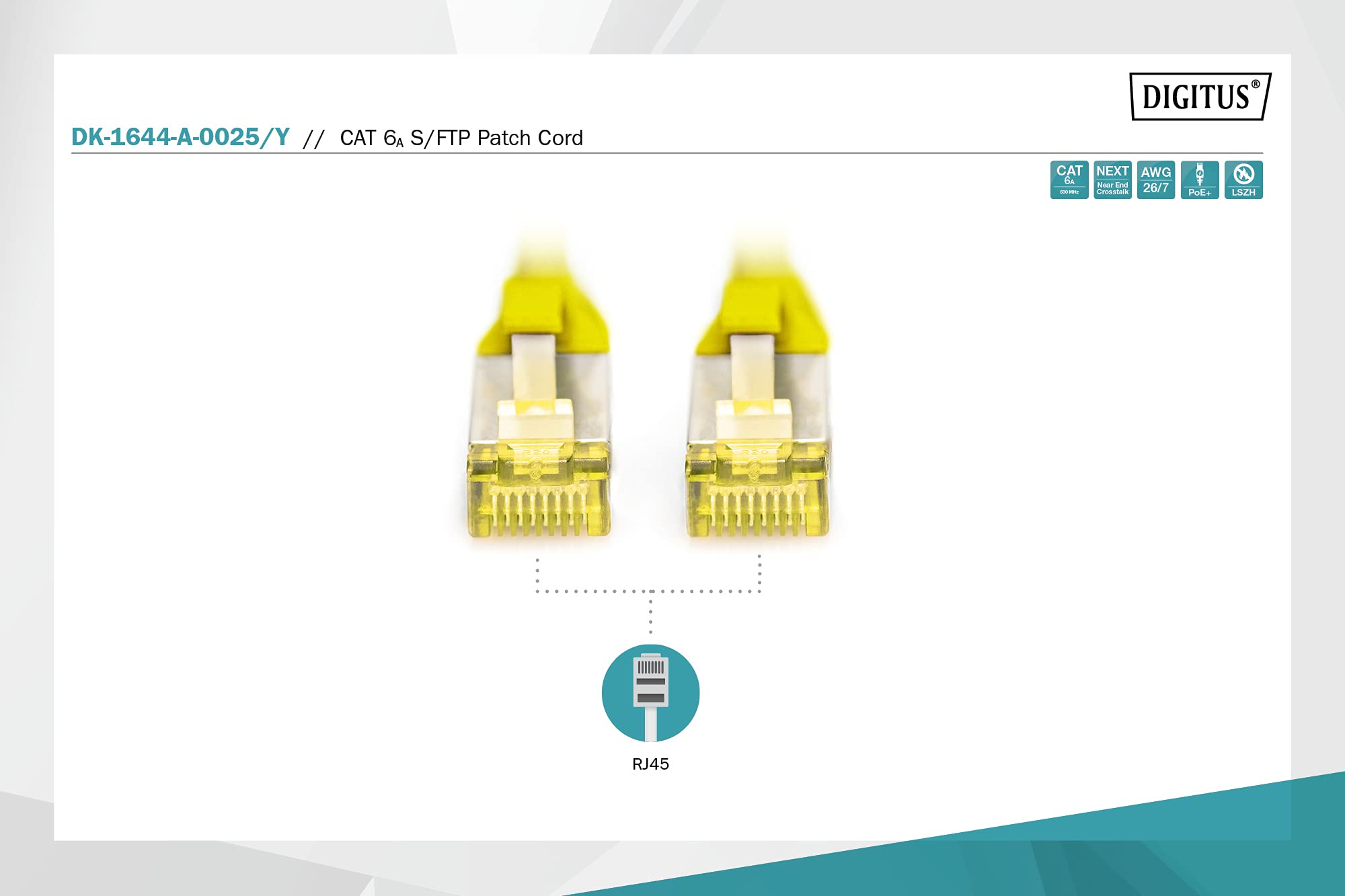 Digitus DK-1644-A-0025/Y câble de réseau Jaune 0,25 m Cat6a S/FTP (S-STP)