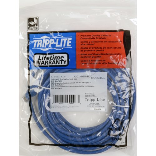 EATON TRIPPLITE Cat6 Gigabit Snagless Molded UTP Ethernet Cable RJ45 M/M Blue 5ft. 1.52m
