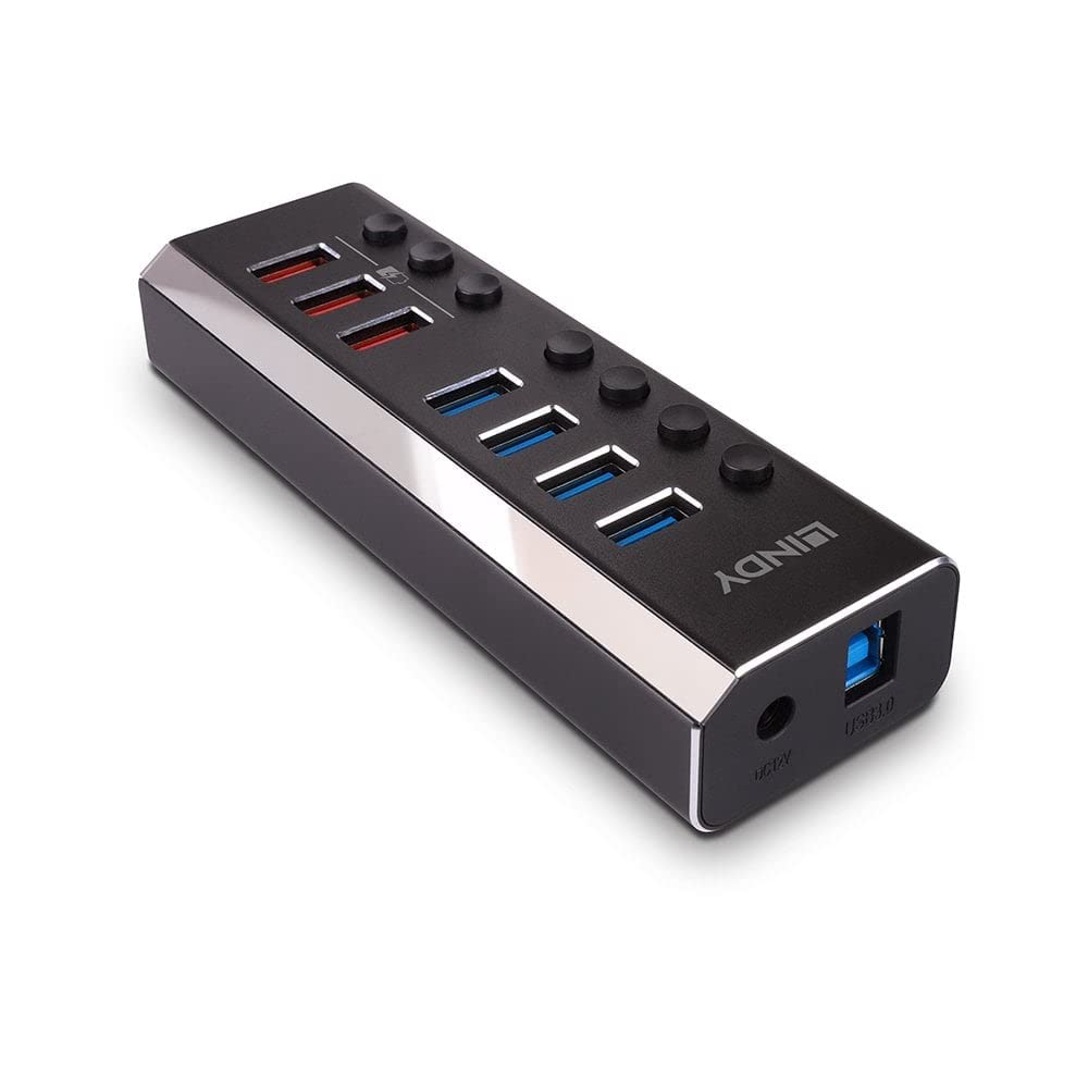 LINDY 4 Port USB 3.0 Hub with 3 Quick Charge 3.0 Ports