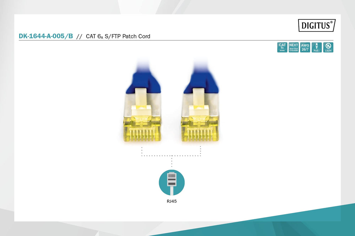 Digitus DK-1644-A-005/B câble de réseau Bleu 0,5 m Cat6a S/FTP (S-STP)
