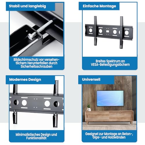 "Support mural fixe Edbak TWB1 50""-86"". Capacité de charge 80 kg 800x400 VESA"