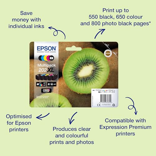 EPSON 1LB Multipack 5-farbig 202XL Kiwi Clara Premium Ink