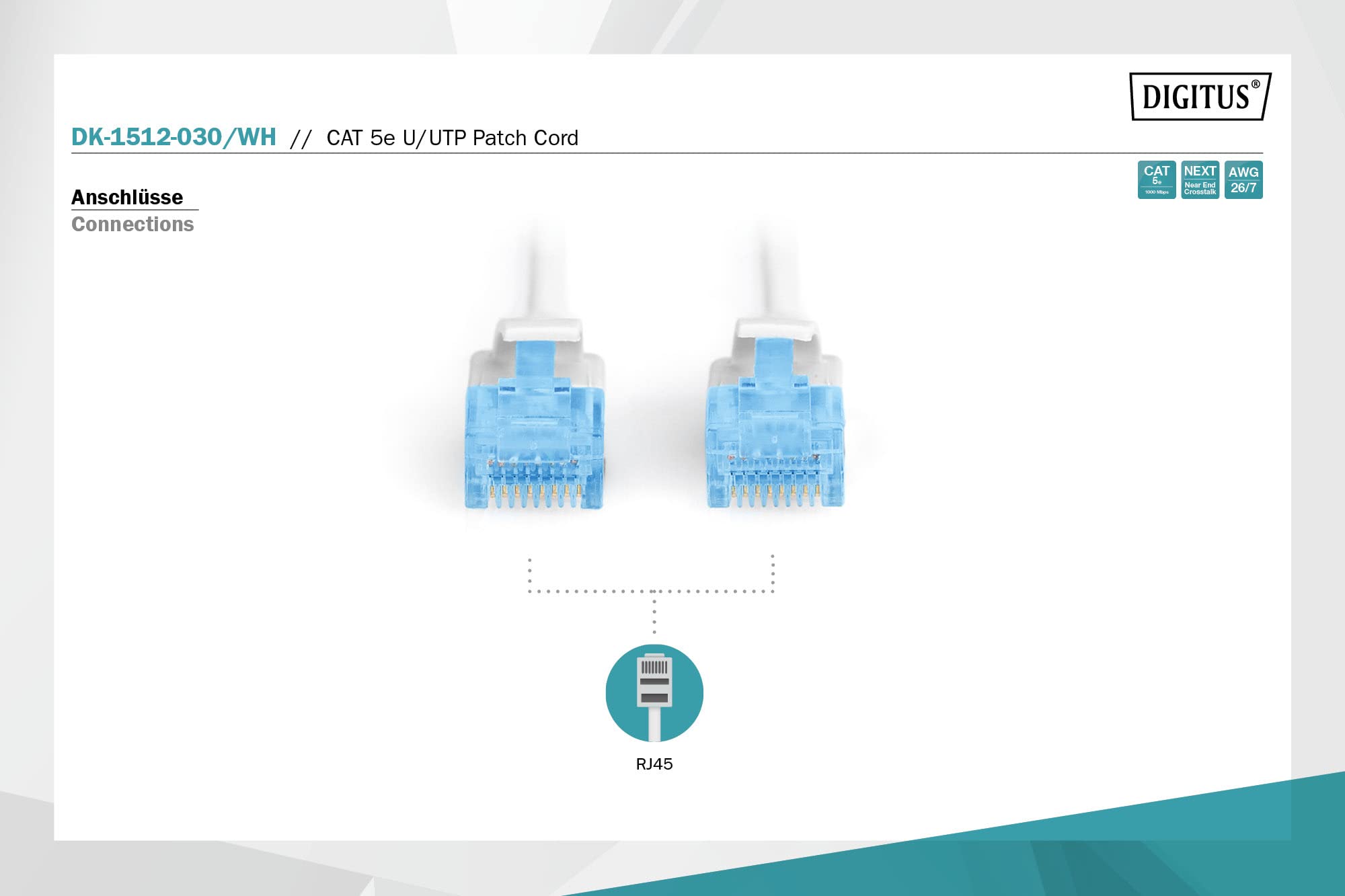 Digitus DK-1512-030/WH câble de réseau Blanc 3 m Cat5e U/UTP (UTP)