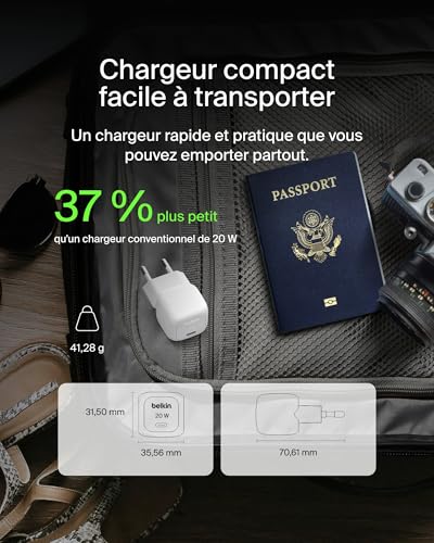 BELKIN 20W USB PD Wall Charger with PPS WHT