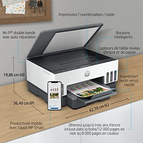 HP Smart Tank 7005 All-in-One MFP colour inkjet refillable A4 15ppm Print 250sheets USB Bluetooth imprimante Wi-Fi multifonction