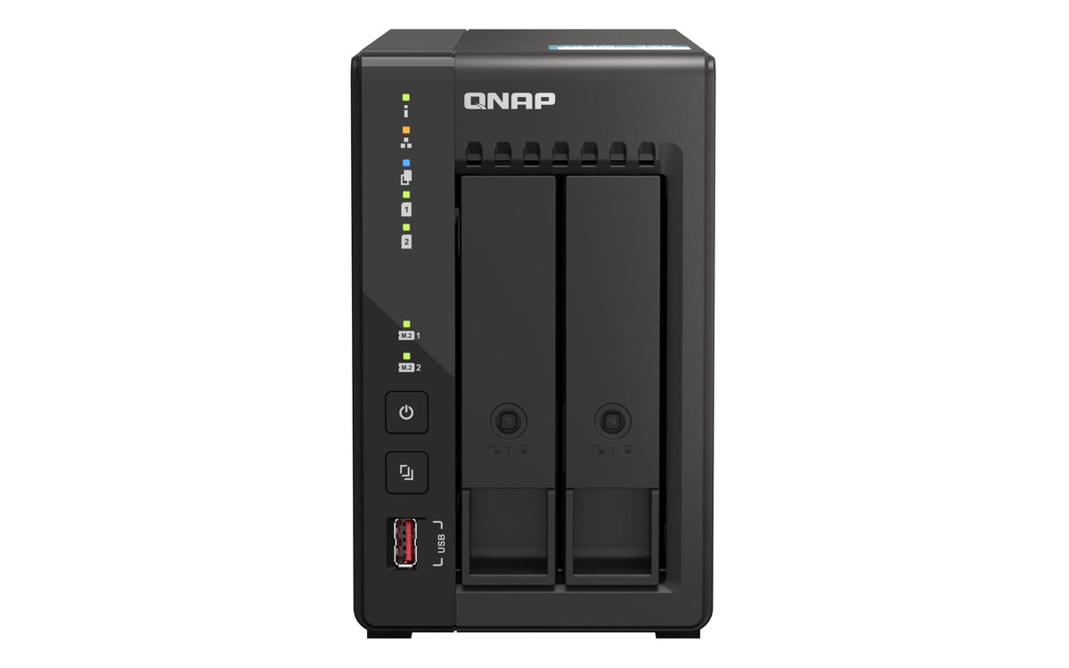 QNAP TS-253E-8G 2-bay desktop NAS Intel Celeron J6412 4C 2.0GHz burst 2.6GHz onboard 8Go RAM 2xHDMI 1.4b 2xM.2 2280 PCIe slots